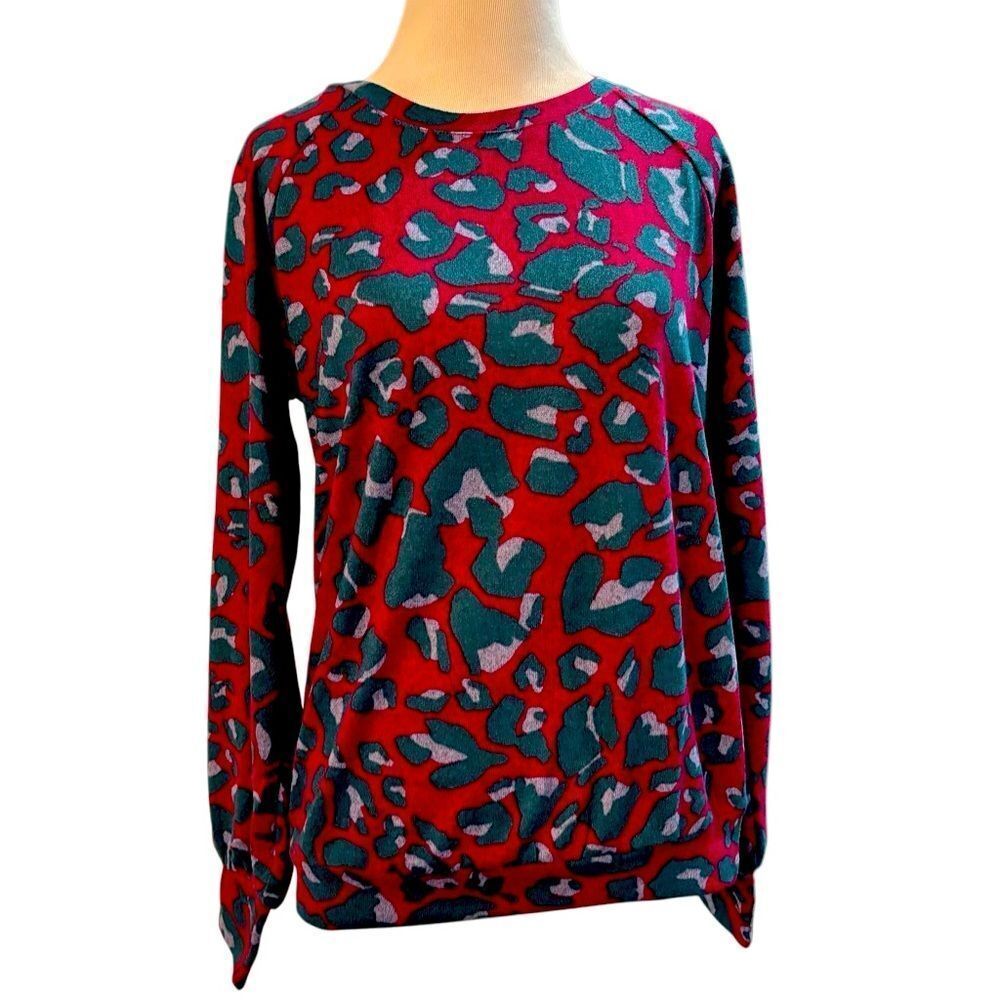 Iman NWOT Global Chic Animal Print Sweater XS Long Sleeve